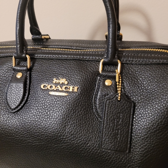 Coach Rowan Large Satchel Bag Black CV960 Black/Gold - Picture 10 of 14